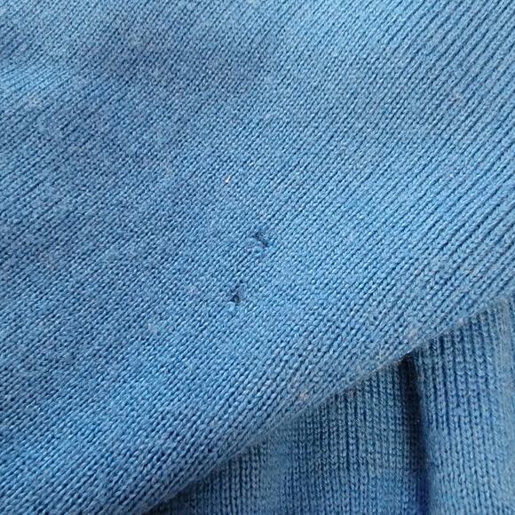 VTG 80s Obermeyer‎ Ski-T Sweater Womens Sz M Blue Wool Blend Turtleneck Winter - Picture 7 of 8